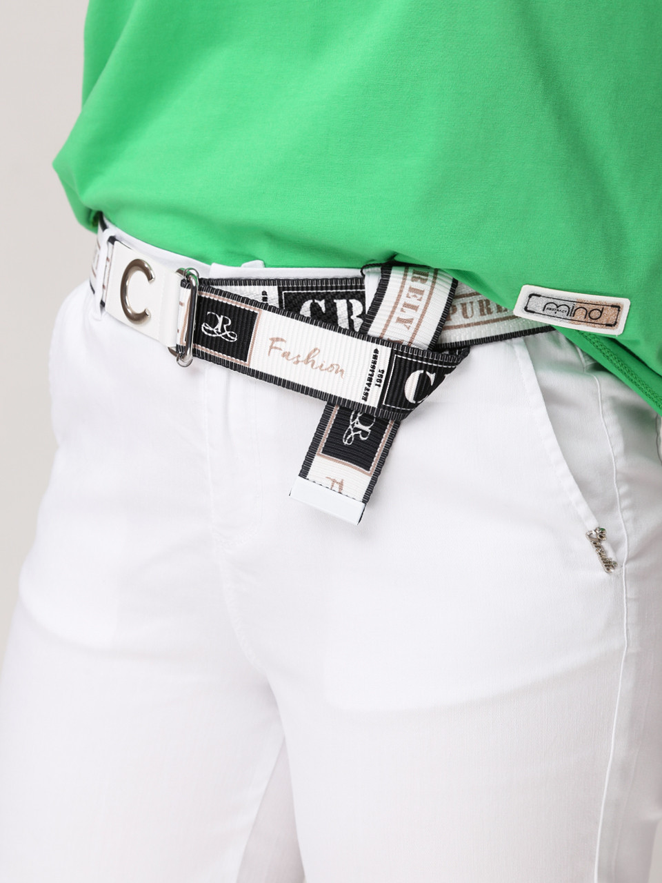 Штани жіночі білі МОМ прямі на резинці великий розмір 20173-В-1