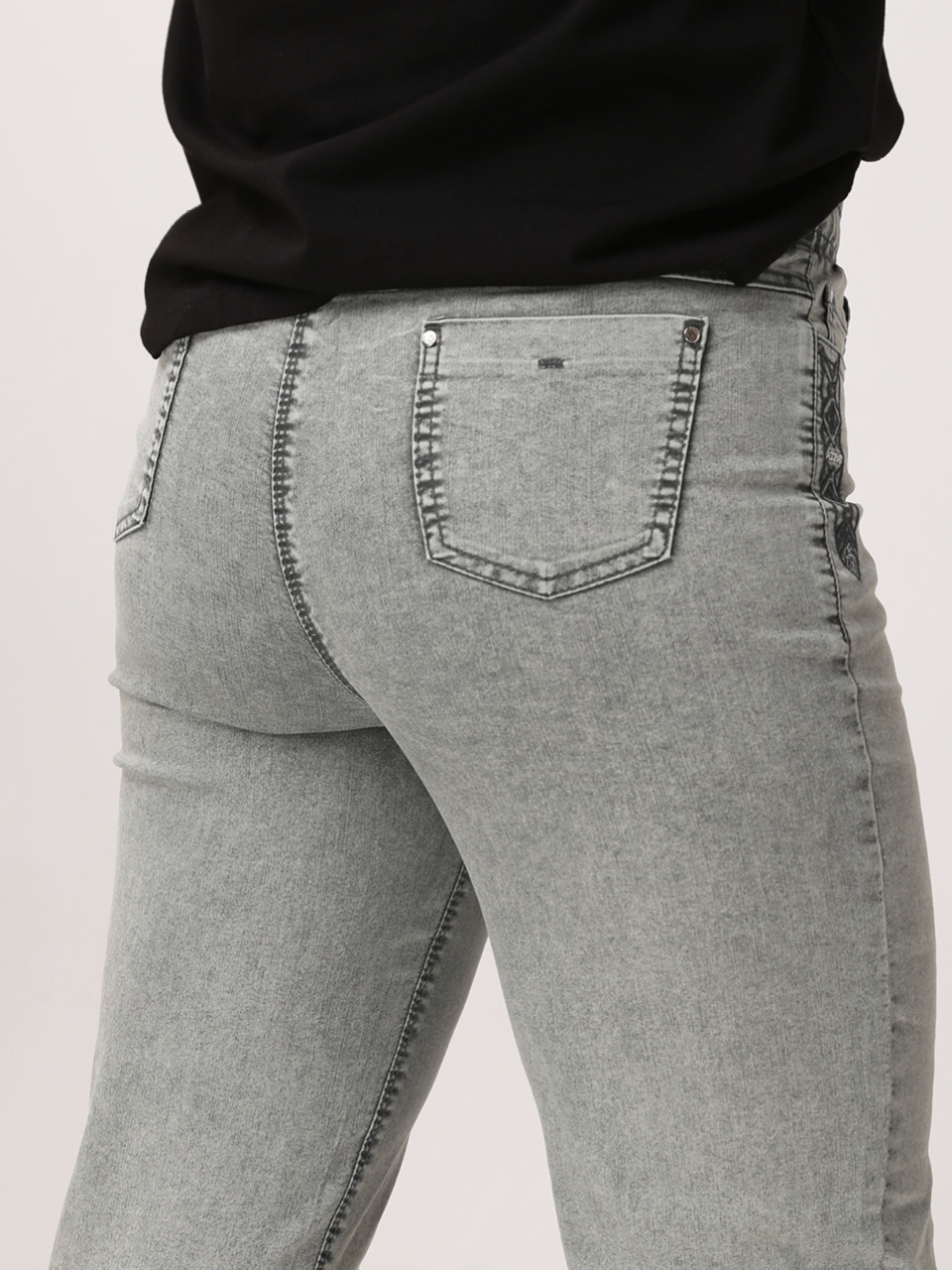 Джинсы женские оливковые МОМ летние на кулиске большой размер  7444-В-2