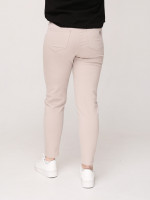 Брюки женские бежевые МОМ тонкие на кулиске большой размер  1313-В-1