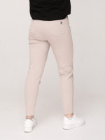 Брюки женские бежевые МОМ тонкие на кулиске  1313-1