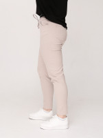 Брюки женские бежевые МОМ тонкие на кулиске  1313-1