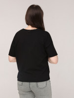 Футболка женская черная широкая с надписью  1835-1