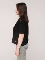 Футболка женская черная широкая с надписью  1835-1