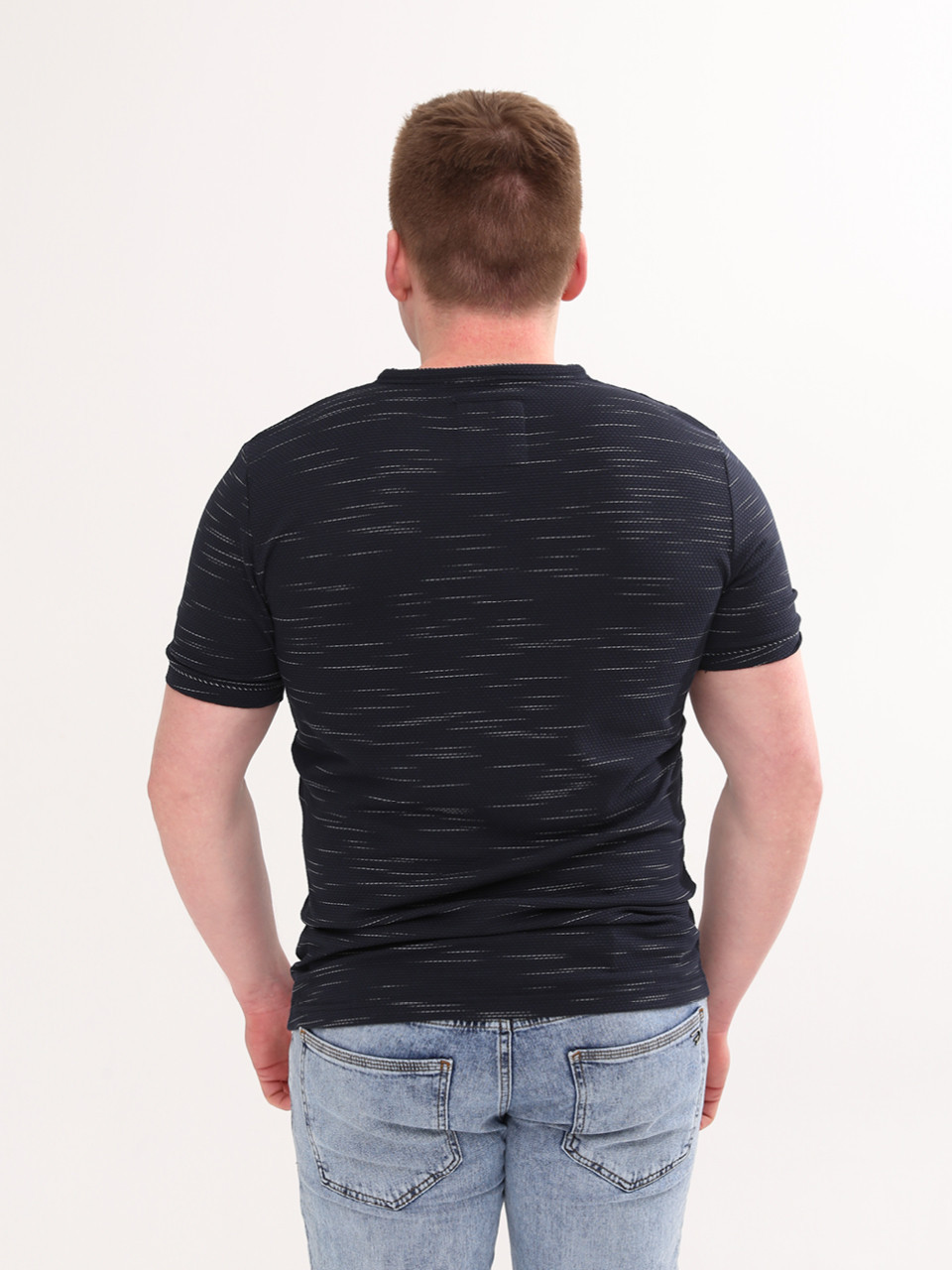 Футболка чоловіча темно-синя з мисом 1003-4-12