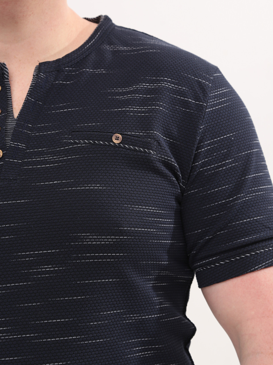 Футболка чоловіча темно-синя з мисом 1003-4-12