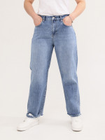Джинсы женские прямые голубые с высокой посадкой  1465