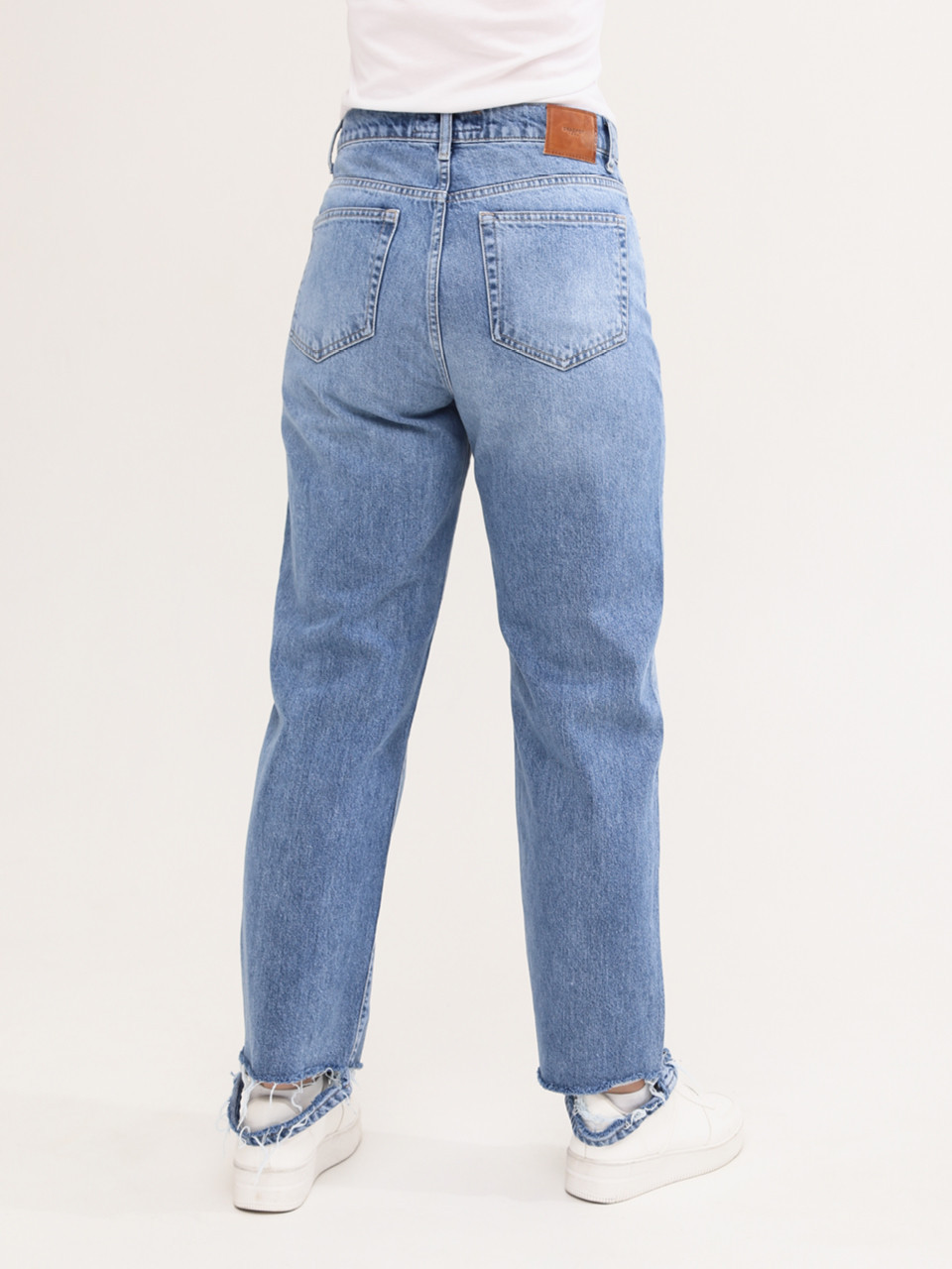 Джинсы женские прямые голубые с высокой посадкой  1465