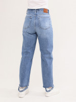 Джинсы женские прямые голубые с высокой посадкой  1465