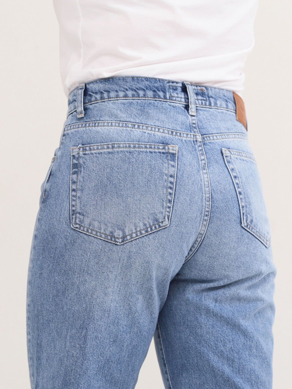 Джинсы женские прямые голубые с высокой посадкой  1465