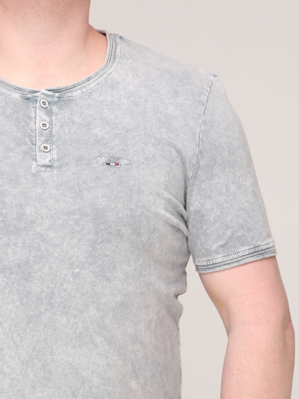 Футболка чоловіча світло-сіра однотонна з варінням 2111-2