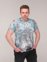 Футболка чоловіча зелена з сірим тонка 6201-1