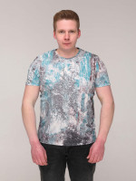 Футболка чоловіча зелена з сірим тонка 6201-1