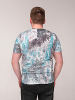 Футболка чоловіча зелена з сірим тонка 6201-1