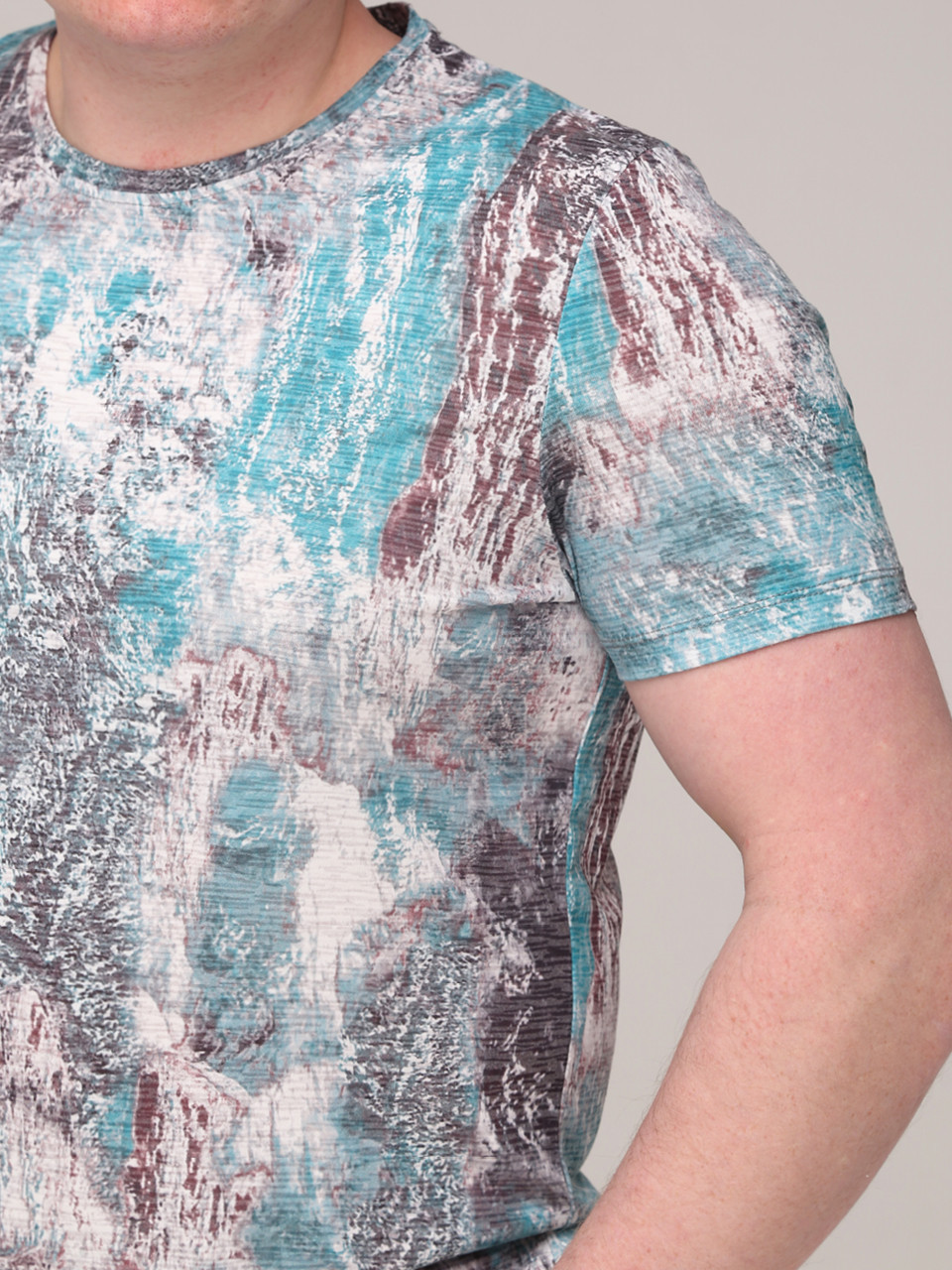 Футболка чоловіча зелена з сірим тонка 6201-1