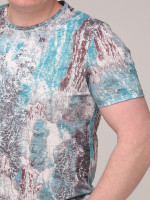 Футболка чоловіча зелена з сірим тонка 6201-1