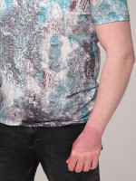 Футболка чоловіча зелена з сірим тонка 6201-1