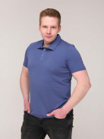 Поло чоловіче світло-синє однотонне з коміром 2115-1