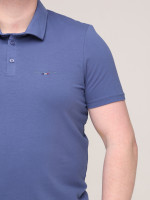 Поло чоловіче світло-синє однотонне з коміром 2115-1