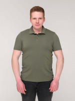 Поло чоловіче хакі однотонне з коміром 2115-2