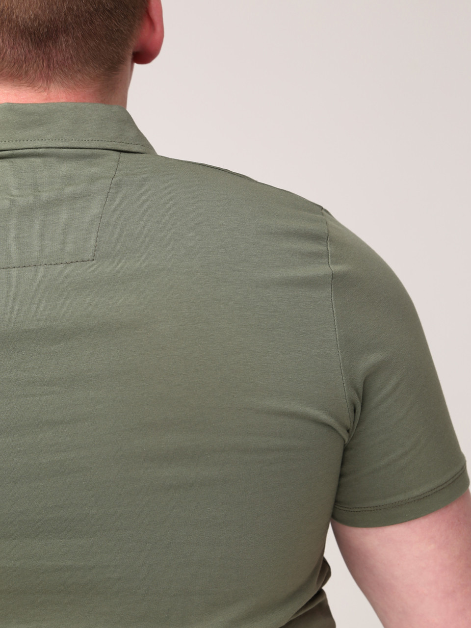 Поло чоловіче хакі однотонне з коміром 2115-2