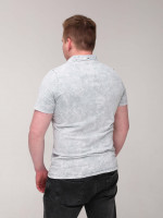 Поло чоловіче світло-сіре однотонне з варінням 6215-1