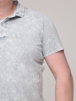 Поло чоловіче світло-сіре однотонне з варінням 6215-1