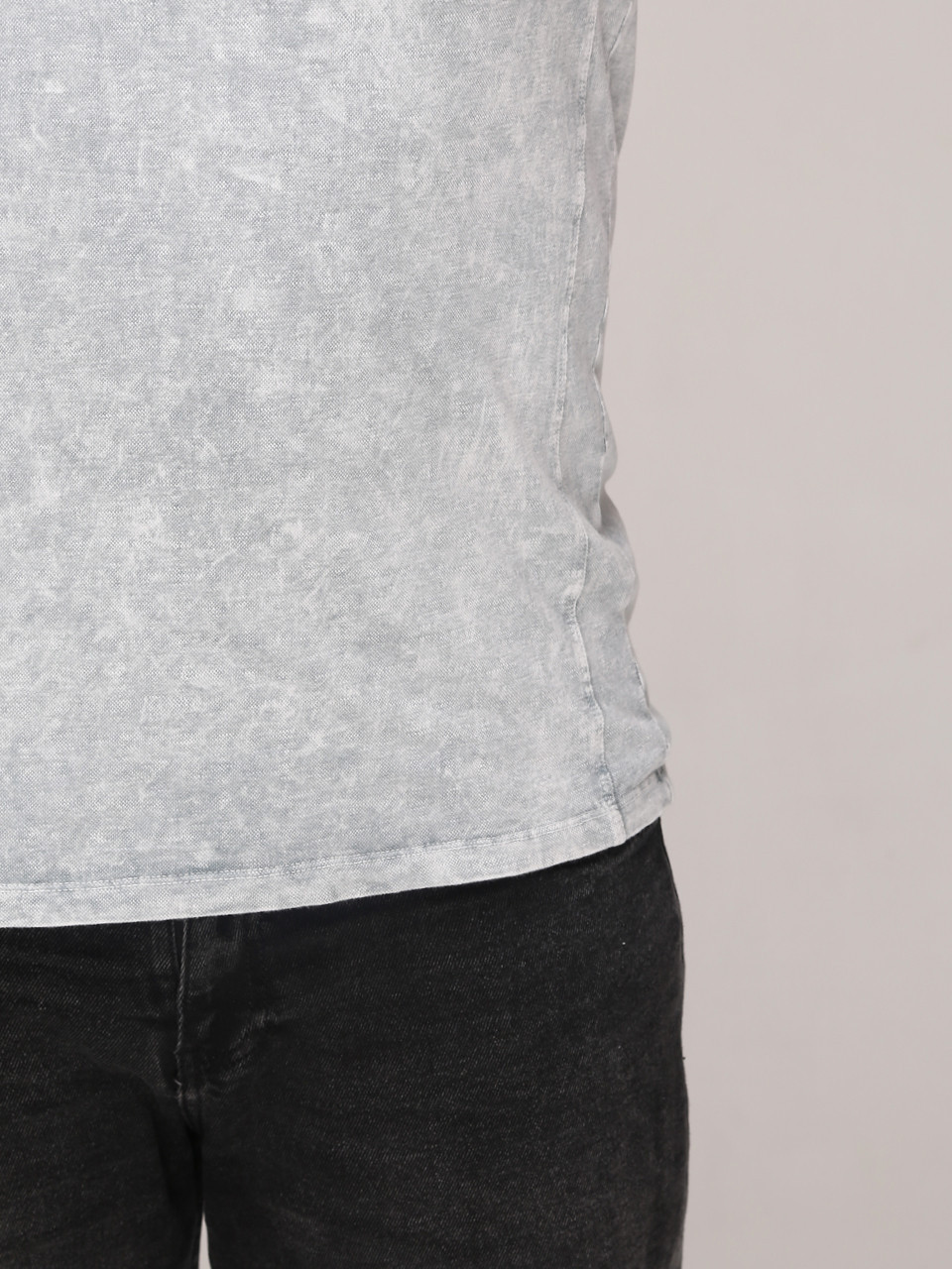 Поло чоловіче світло-сіре однотонне з варінням 6215-1