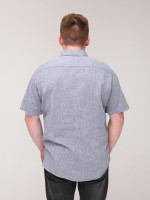 Рубашка мужская светло-синяя льняная короткий рукав  2403-1