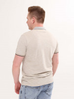 Поло мужское бежевое меланж короткий рукав  9401-4-22
