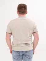 Поло мужское бежевое меланж короткий рукав  9401-4-22