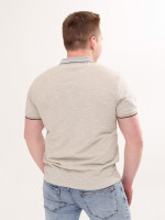 Поло мужское бежевое меланж короткий рукав  9401-4-22