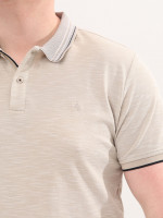Поло мужское бежевое меланж короткий рукав  9401-4-22