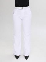 Брюки женские белые клеш с высокой посадкой  1342