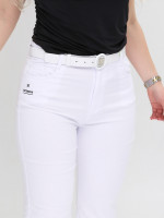 Брюки женские белые клеш с высокой посадкой  1342
