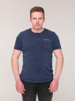 Футболка чоловіча темно-синя бавовняна з варінням 7031-3