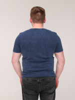 Футболка чоловіча темно-синя бавовняна з варінням 7031-3