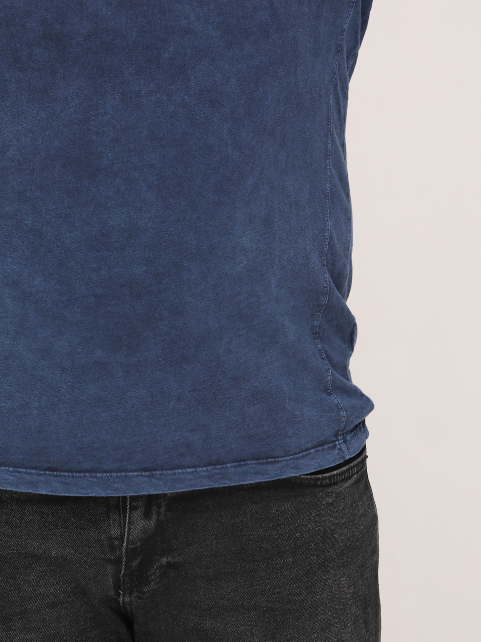 Футболка чоловіча темно-синя бавовняна з варінням 7031-3