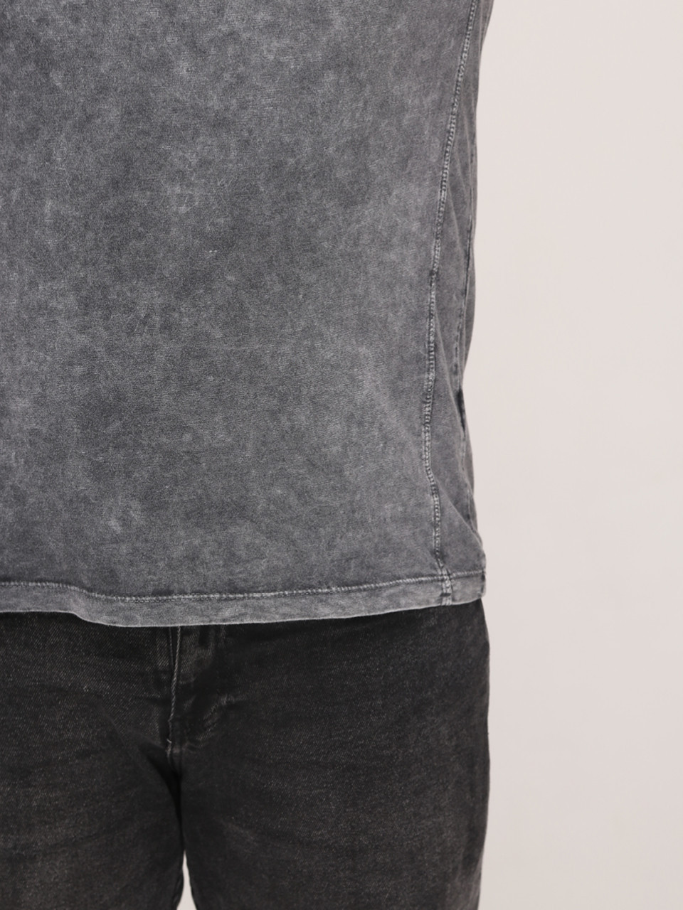 Футболка чоловіча темно-сіра пряма з варінням великий розмір 7031-В-2