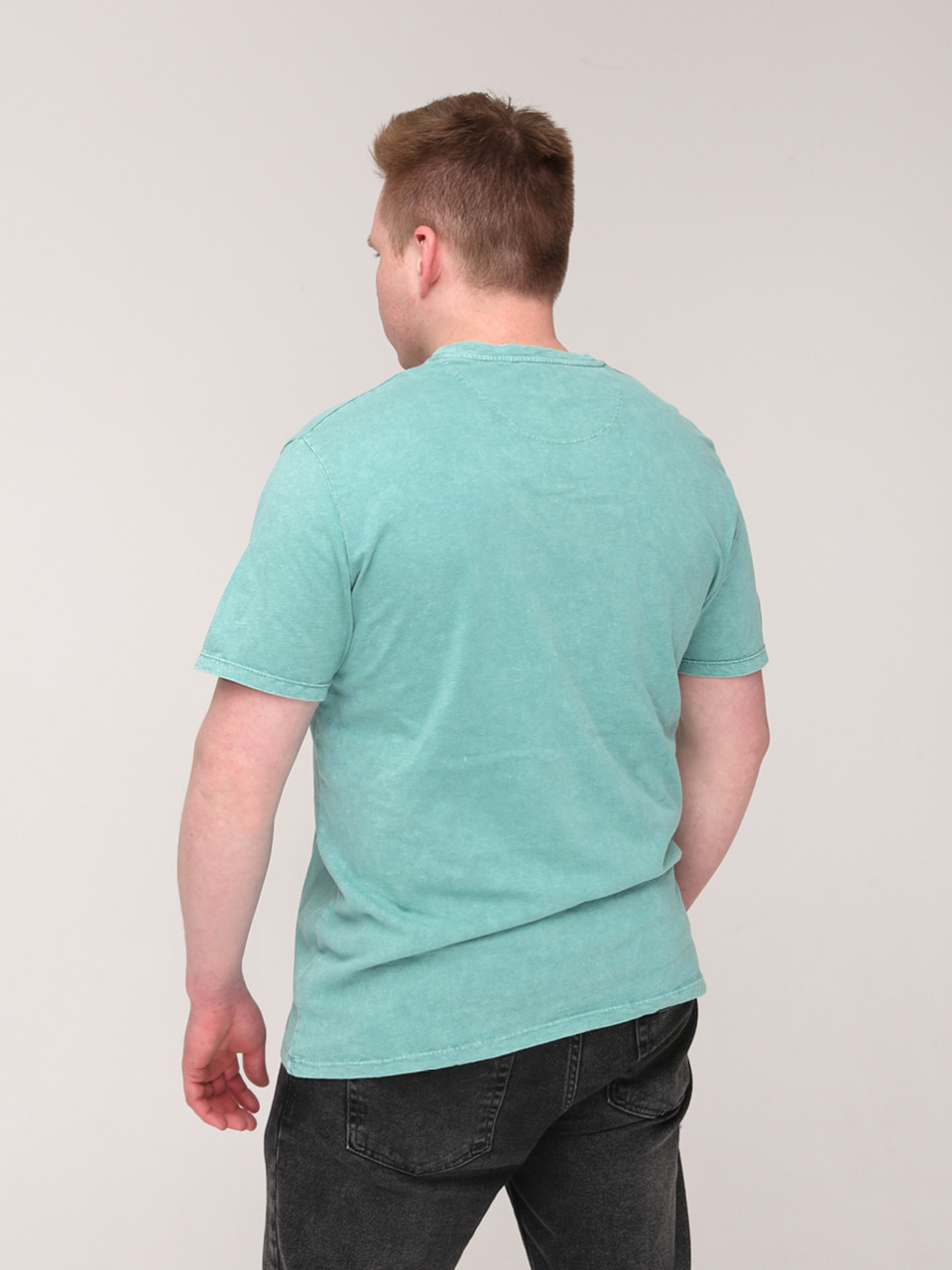 Футболка чоловіча зелена варена пряма з принтом 2116-1