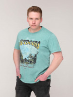 Футболка чоловіча зелена варена пряма з принтом 2116-1