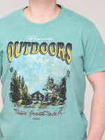 Футболка чоловіча зелена варена пряма з принтом 2116-1