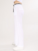 Штани жіночі білі лляні палаццо великий розмір 2225-В-2