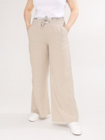Штани жіночі бежеві лляні палаццо на кулісці 2225-1