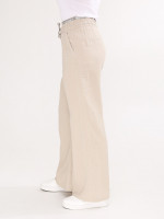 Штани жіночі бежеві лляні палаццо на кулісці 2225-1