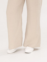 Штани жіночі бежеві лляні палаццо на кулісці 2225-1