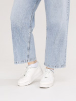 Джинсы женские светлые релакс фит укороченные 1447