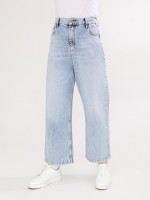 Джинсы женские светлые релакс фит укороченные 1447