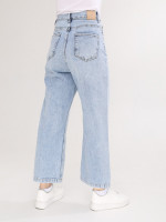 Джинсы женские светлые релакс фит укороченные 1447