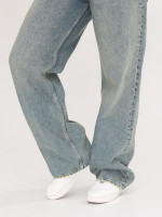 Джинсы женские сине-зеленые широкие палаццо 1485