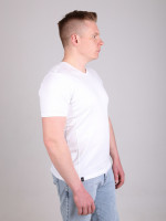 Футболка чоловіча біла однотонна пряма великий розмір 8108-B-4